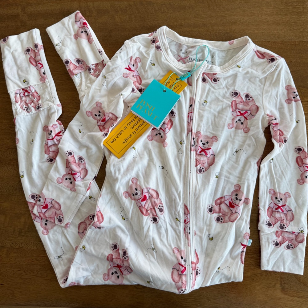 Posh Peanut Convertible Pajamas with Bear Print, size 2T - NWT